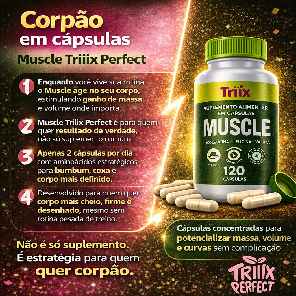 Muscle da Triiix Com Aminoácidos + Bcaa concentrado 120 capsulas