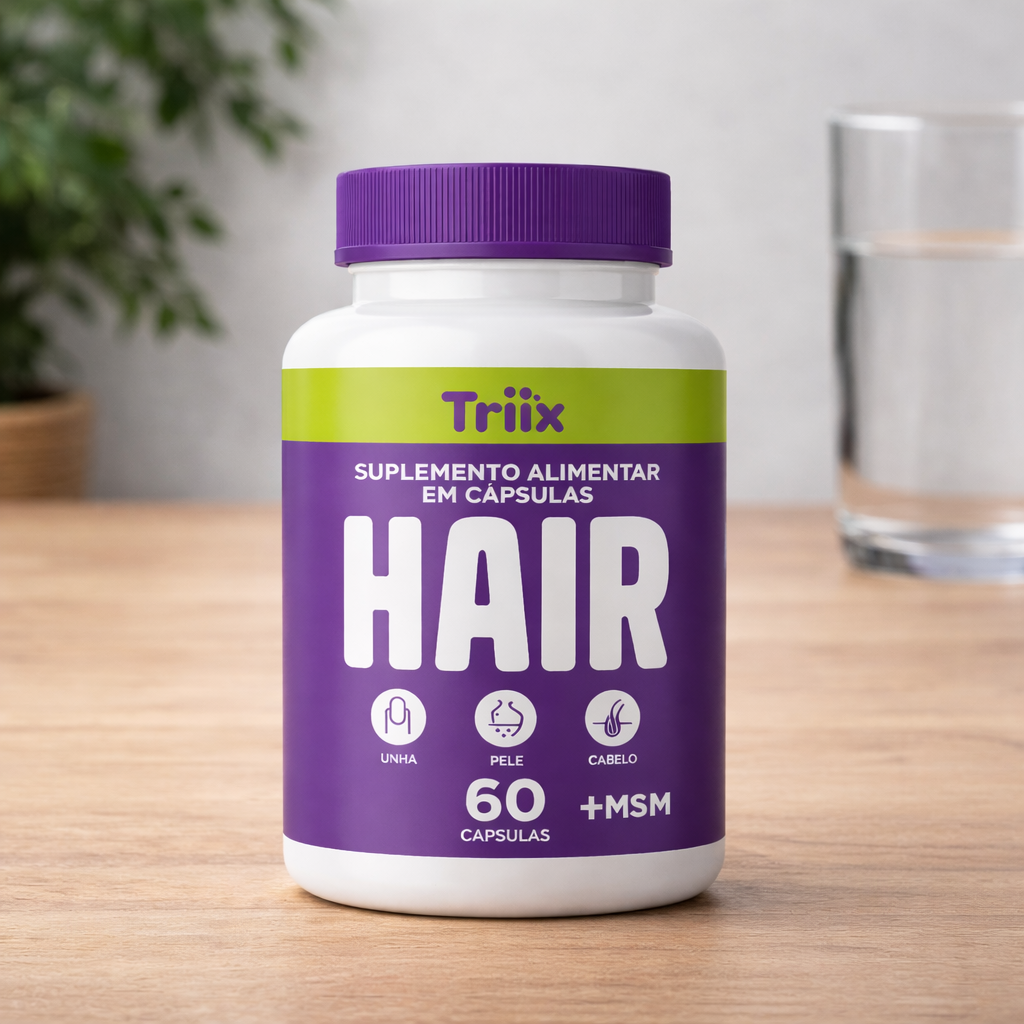 Triiix Hair - 15 Ativos Premium a Vitaminha Capilar da Triiix