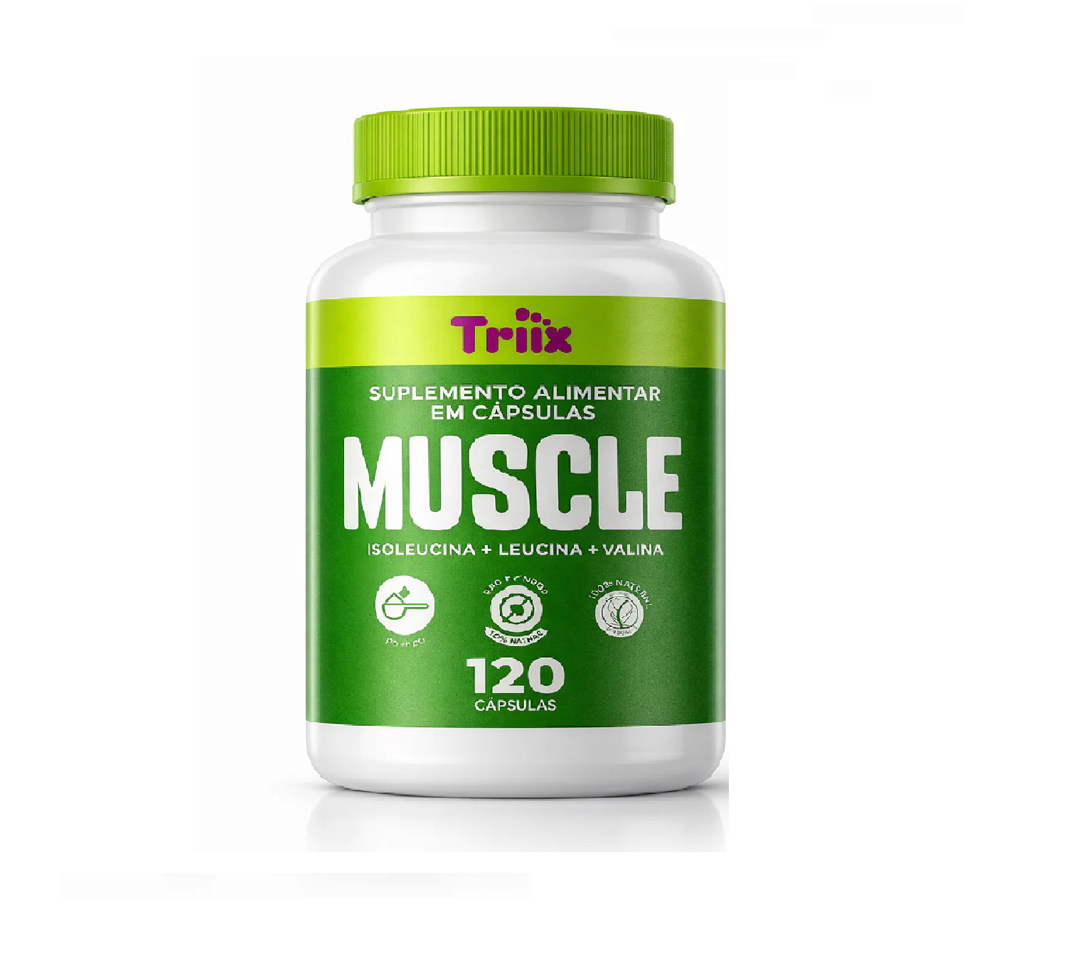 Muscle da Triiix Com Aminoácidos + Bcaa concentrado 120 capsulas